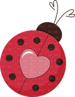 Coccinelle ladybug red rouge coeur heart - PNG gratuit