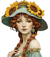 Mujer con sombrero - darmowe png