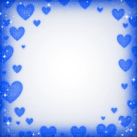 Hearts.Sparkles.Frame.Blue - ücretsiz png