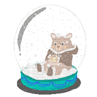 Snow Globe with Bear - 免费动画 GIF