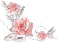 soave deco flowers rose corner vintage wedding - PNG gratuit