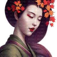 kikkapink autumn woman geisha - Free PNG