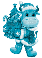 Y.A.M._New year cow blue - gratis png