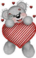 teddy bear fun love heart coeur aime mignon toy  deco tube gif anime animated  animation - Besplatni animirani GIF