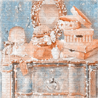 dolceluna vintage room orange blue gif background - Gratis animerad GIF