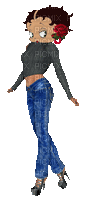 MMarcia gif jeans pin-up Betty Boop - Бесплатный анимированный гифка