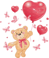 dolceluna pink bear brown deco fantasy heart - kostenlos png