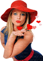 Kaz_Creations Woman Femme Hat Love Hearts Valentines Day - ücretsiz png