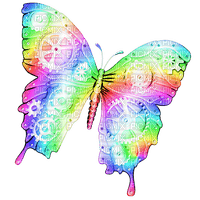 Steampunk.Butterfly.Rainbow - nemokama png