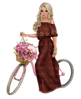 Kaz_Creations Woman Femme Colours Colour-Girls Bicycle Bike - png ฟรี