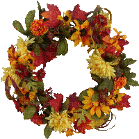 Autumn Fall Wreath - Free animated GIF