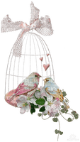 kikkapink deco scrap bird cage vintage pink - безплатен png