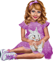 Girl with a rabbit. Easter. Spring. Leila - zdarma png
