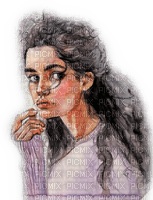 kikkapink woman pastel color painting - ücretsiz png