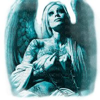 Y.A.M._Gothic fantasy angel blue - gratis png