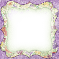 soave frame vintage paper purple yellow red green - Free PNG