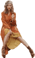 charmille _ femme  en orange - Kostenlose animierte GIFs