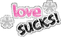 love sucks sparkly text - Gratis animeret GIF