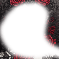 kikkapink gothic frame rose roses red flowers - Free PNG