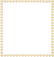 ..:::Frame yellow pearls hearts:::.. - png gratis