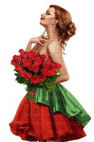 Woman with roses. Leila - bezmaksas png