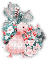 soave deco easter spring flowers chick pink teal - PNG gratuit