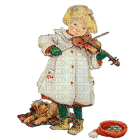 niña violin perro navidad  dubravka4 - png gratis