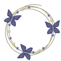 Kaz_Creations Deco Circle Frames Frame Beads Butterflies Butterfly Colours - png gratuito