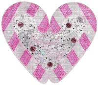 pink candy cane heart - PNG gratuit