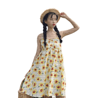 Asian girl sunflowers - ücretsiz png