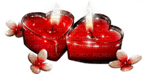 Candles.Hearts.Flowers.Red.White - Free PNG
