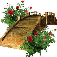 Bridge with roses - GIF animasi gratis