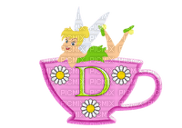 Kaz_Creations Alphabets Tinkerbell On Cup Letter D - zadarmo png