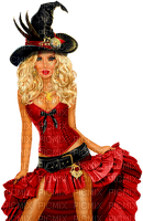 Steampunk.Woman.Witch.Halloween.Black.Red - nemokama png