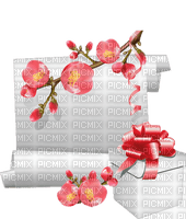 bg--background-vit-blommor-brev - 免费PNG