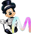 image encre animé effet mot lettre M Mickey Disney color noir edited by me
