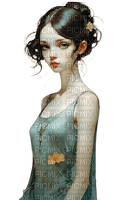 illustrated art girl - Free PNG