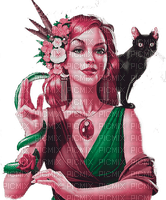 Y.A.M._Summer woman girl cat snake - δωρεάν png
