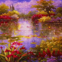 animated background waterlilies - Gratis geanimeerde GIF