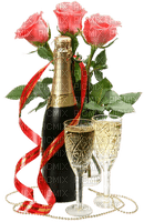 Nyår-champagne-glas-blommor-deco-minou52 - PNG gratuit