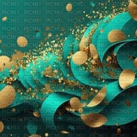 Teal Gold Background With Black - Free PNG