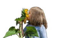 dziewczynka ze słonecznikiem - zdarma png