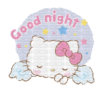 Hello kitty mignon cute kawaii good night gif - Бесплатный анимированный гифка