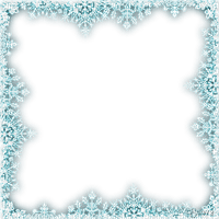 soave frame winter snowflake shadow white teal - PNG gratuit