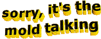 sorry it's the mold talking text - GIF animado gratis
