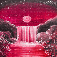 soave background animated  waterfall night pink - 無料のアニメーション GIF