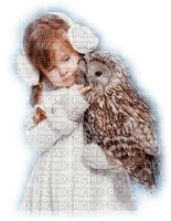 girl with owl - png grátis