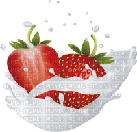 Strawberries in Milk - Free PNG