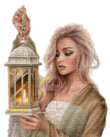 Woman. Lantern. Leila - безплатен png