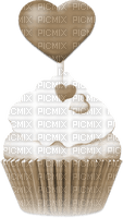 soave deco valentine cup cake heart sepia - ilmainen png